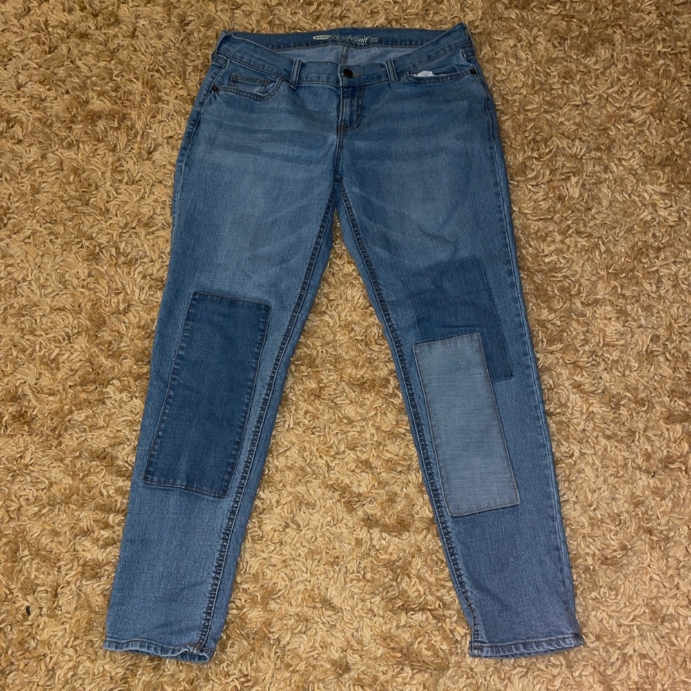 patchwork boyfriend jeans